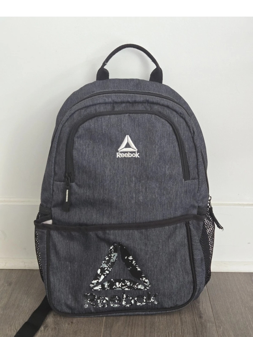 Reebok Riley Dark Heather Grey backpack EUC Laptop Pocket, Large Inside Pocket